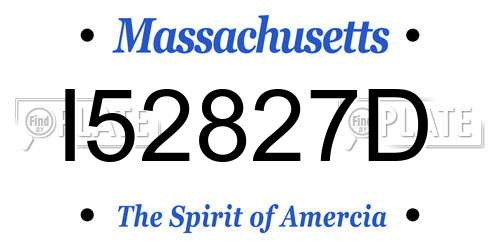 I52827D Massachusetts License Plate