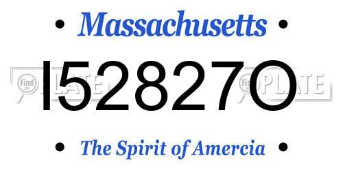 I52827O Massachusetts License Plate