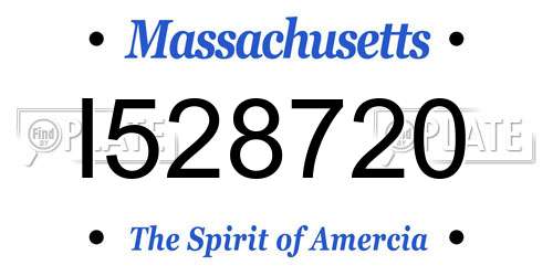 I528720 Massachusetts License Plate