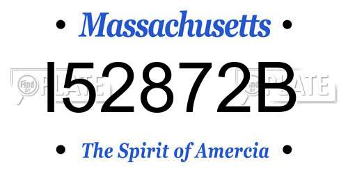 I52872B Massachusetts License Plate