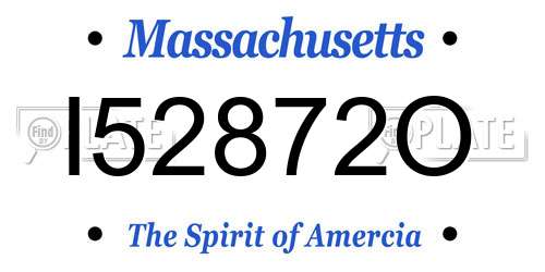 I52872O Massachusetts License Plate