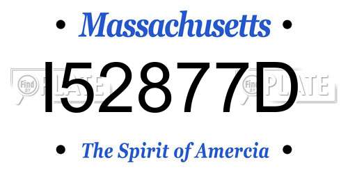 I52877D Massachusetts License Plate