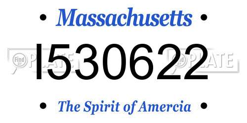 I530622 Massachusetts License Plate