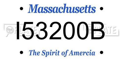 I53200B Massachusetts License Plate