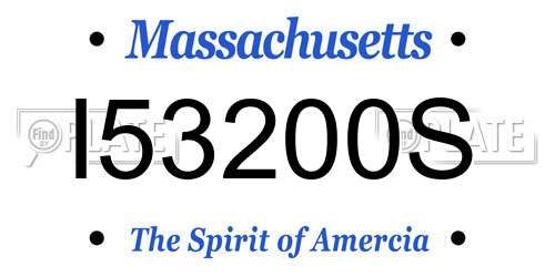 I53200S Massachusetts License Plate