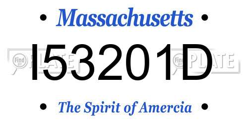 I53201D Massachusetts License Plate
