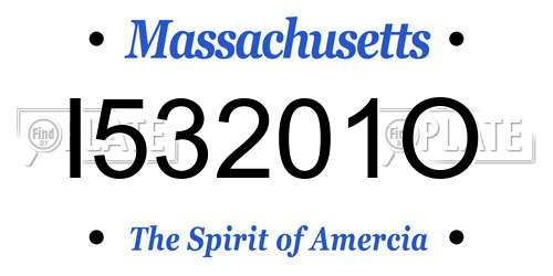 I53201O Massachusetts License Plate