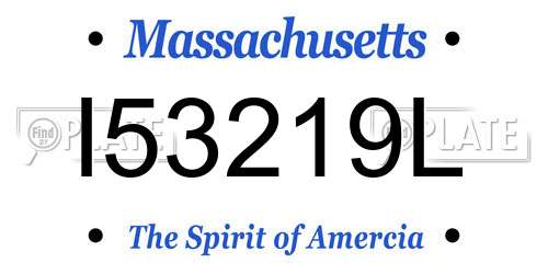 I53219L Massachusetts License Plate