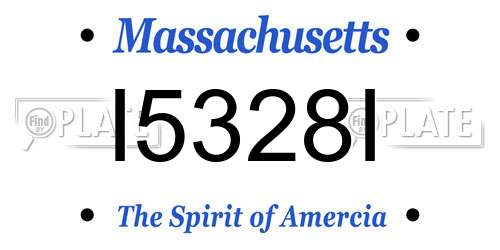 I5328I Massachusetts License Plate