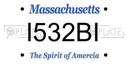 I532BI Massachusetts License Plate