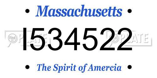 I534522 Massachusetts License Plate