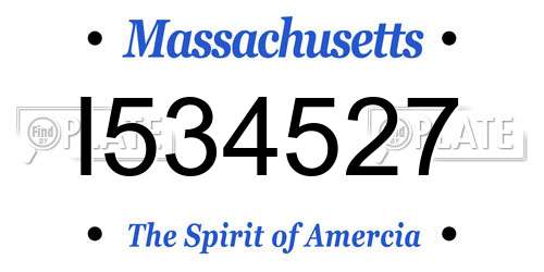I534527 Massachusetts License Plate