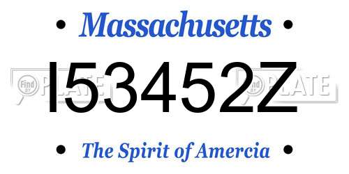 I53452Z Massachusetts License Plate