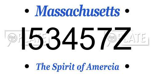 I53457Z Massachusetts License Plate