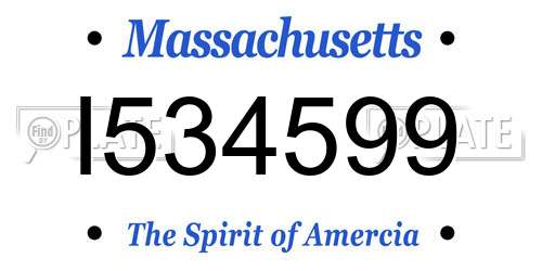 I534599 Massachusetts License Plate