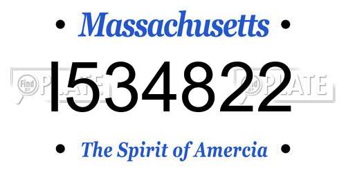 I534822 Massachusetts License Plate