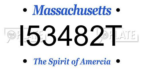 I53482T Massachusetts License Plate