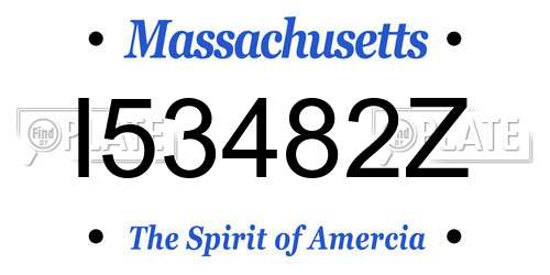I53482Z Massachusetts License Plate