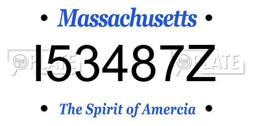 I53487Z Massachusetts License Plate