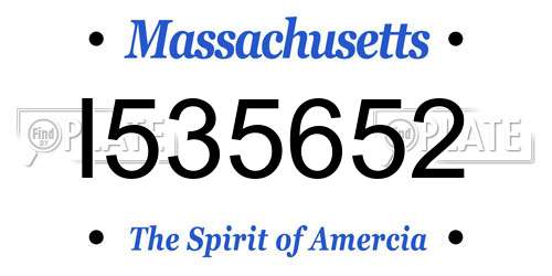 I535652 Massachusetts License Plate