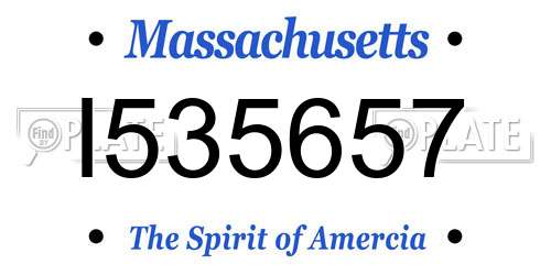 I535657 Massachusetts License Plate