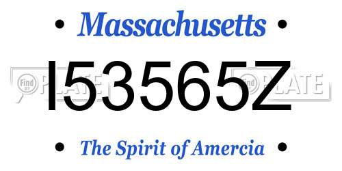I53565Z Massachusetts License Plate