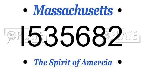 I535682 Massachusetts License Plate