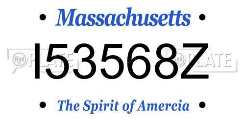 I53568Z Massachusetts License Plate