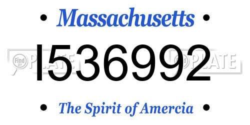 I536992 Massachusetts License Plate