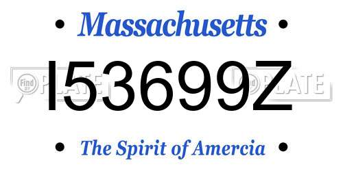 I53699Z Massachusetts License Plate