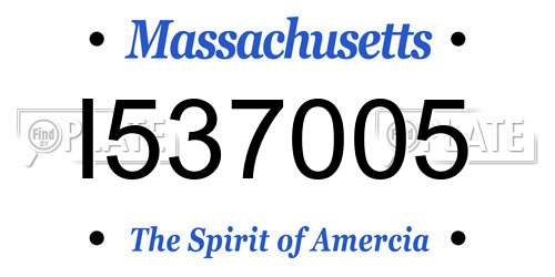 I537005 Massachusetts License Plate