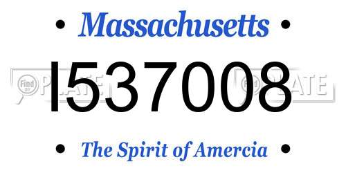 I537008 Massachusetts License Plate