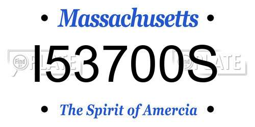 I53700S Massachusetts License Plate