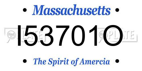I53701O Massachusetts License Plate