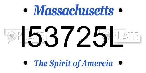 I53725L Massachusetts License Plate