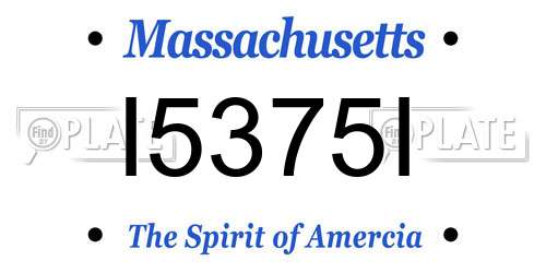 I5375I Massachusetts License Plate
