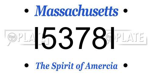 I5378I Massachusetts License Plate