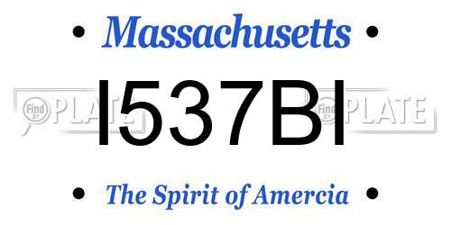 I537BI Massachusetts License Plate