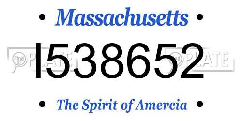 I538652 Massachusetts License Plate