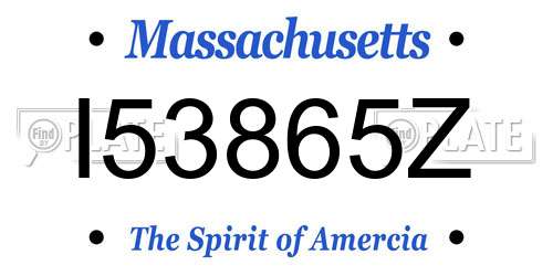 I53865Z Massachusetts License Plate