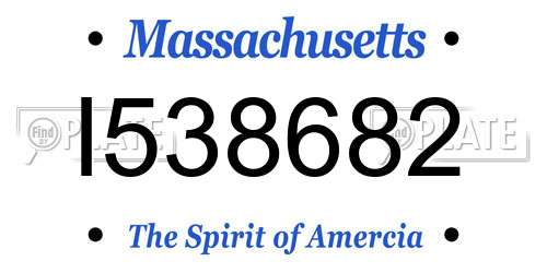 I538682 Massachusetts License Plate