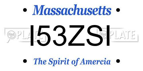 I53ZSI Massachusetts License Plate