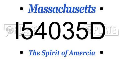 I54035D Massachusetts License Plate
