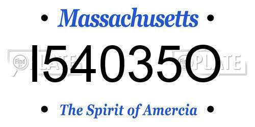 I54035O Massachusetts License Plate