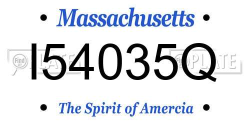 I54035Q Massachusetts License Plate