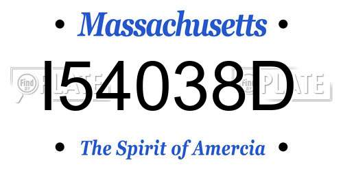 I54038D Massachusetts License Plate