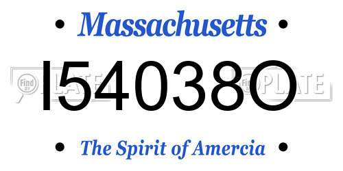 I54038O Massachusetts License Plate