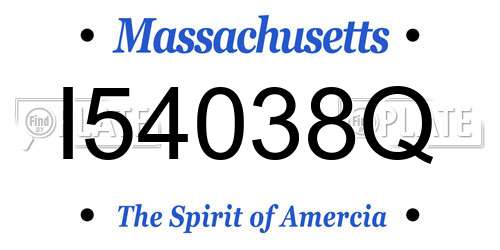 I54038Q Massachusetts License Plate