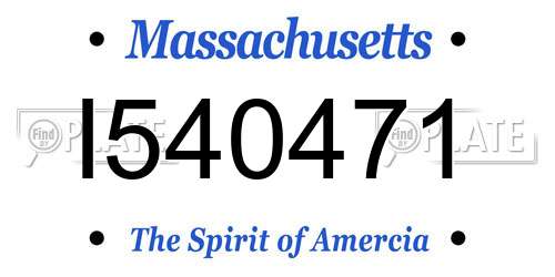 I540471 Massachusetts License Plate