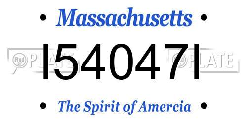 I54047I Massachusetts License Plate